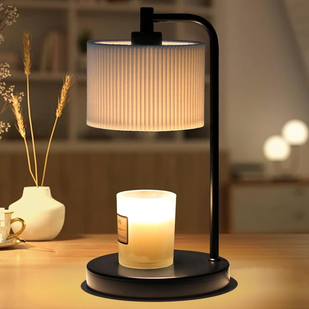 Candle Warmer Lamp with Timer, Candle Wax Warmer Candle Lamp, Room Decor Housewarming Gifts Mothers Day Gifts (Black)