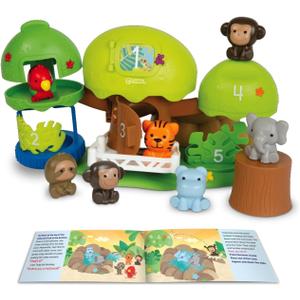 Learning Resources Peeksville Learning Jungle Playset, Animal Kingdom Figurines, Zoo Toy, Tiger, Lion, Animals, Fine Motor Skills For Kids, Toddler Gifts For Girls And Boys