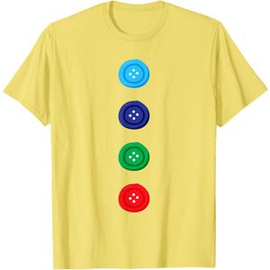 Four Groovy Buttons Blue Cat Funny Halloween Costume T-Shirt