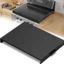 BJADE'S Stove Cover Board - 30"x22"x3" Gas/Electric Range Top Cover with Anti-Slip Feet, Kitchen Organizer & Noodle Board, Black Cooktop Protector for Counter Space Expansion