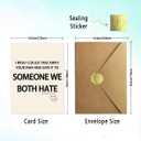 2 x Funny Encouragement Card, Get Well Soon Card, Cheer Up Card, Emotional Support Gift, Sarcastic Funny Gift for Women and Men, Blank Inside, with Kraft Envelope and Gold Seal Sticker