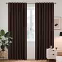 Joydeco Blackout Curtains 96 Inches Long for Bedroom, Thermal Insulated Black Out Curtains 2 Panels Set, Room Darkening Drapes for Living Room, Window Drapes(W52 x L96 Inch, Chocolate)