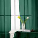 Lecloud Hunter Green Sheer Curtains 54 Inch Length 2 Panels, Voile Light Filtering Curtains with Rod Pocket, Transparent Tulle Drapes for Bedroom Laundry, Each Panel 42 X 54 Inch