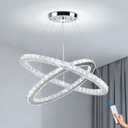 23.6" Oval Crystal Pendant Light, LED Dimmable