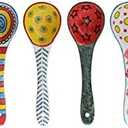 Ceramic Soup Spoons Set of 6–Mutilpurpose for Soup/Cereal/Ramen/Stews | Vibrant Design, Lead-Free & Dishwasher Safe | 6.25" Cute Decorative Spoons for Kitchen & Gifts
