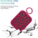 MOWIME Cheetah Print Case for AirPods Pro 2nd Generation, Shockproof Soft TPU Protective Cover with Keychain for Women Girls, Anti Scratch Case for AirPods Pro, Hot Pink