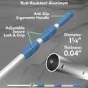 KEMANO Professional 12ft Heavy Duty Swimming Pool Pole, Telescopic Aluminum, Adjustable 3.4-12ft, Fits Pool Vacuum, Net, Brush, Hook, Cleaning Tools, Universal Mount, Anti-Slip Grip, Twist Lock Design