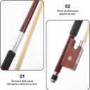 Vaguelly 1/4 Size Violin Bow Arbor Horsehair Violin Bow for Kids Practice and Student Fiddle Use Selected Mongolian Horse Hair Bright Sound 22.04 in