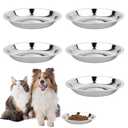 5.9 Inch Stainless Steel Cat Bowl, 5 PCS Cat Food Bowls Small Shallow Dog Bowls, Small Size Whisker Fatigue Metal Dogs Pet Bowl Dogs Food Tray for Kitten