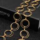 LIMHOO Metal Waist Chain for Women Chunky Belly Link Chain Belt for Dresses (L)