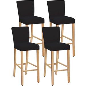 Stretch Removable Washable Dining Room Chair Covers,Bar Stool Covers,Barstool Chair Slipcovers Pub Counter Seat Cover (Black,Set of 4)