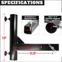 Anley Universal Car Hitch Mount Flagpole Holder - Compatible with Standard 2 Inch Hitch Receiver for Truck, Jeep, Van & RV - Vehicle Rear Flag Pole Mounting Bracket - Fit Flagpole of 1 to 2 in (Black)