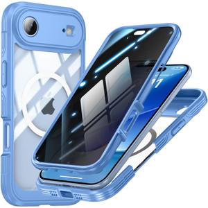 TOPF&B Privacy Case for iPhone 17 Air,Compatible with MagSafe,iPhone 17 Air Magnetic Cover Built-in Privacy Screen Protector,Camera Protection,Full Body Shockproof Case,Sky Blue