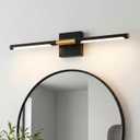 24 Inch Bathroom Light Fixtures, 16W 3CCT Dimmable CRI90 Black and Gold LED Vanity Lighting Fixtures Over Mirror, 360 Rotatable Modern Bathroom Vanity Light Bar, AD-W9465-L60-BK