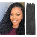 GUOHUI Micro Faux Locs Crochet Hair, 36 Inch 5 Packs Color Natural Black DIY Braids Straight Styles (36",1B)