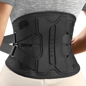 NEENCA Back Brace for Lower Back Pain Relief with Bionic Support System, Lumbar Support Belt for Women&Men with Lumbar Pad, Breathable 3D Knit Fabric for Herniated Disc, Sciatica, Scoliosis... -Black (Large)