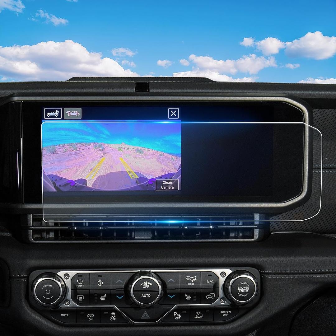 For 2024~2025 Jeep Wrangler&Wrangler JL& Jeep Gladiator Screen Protector 12.3 Inch Glossy Tempered Glass Touchscreen *1 Accessories 9H Hardness Glass - No More Scratch&Fingerprint