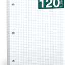 Loose Leaf Graph Paper Notebook 8 X 10.5, 120 Sheets Graphing Paper Note pads，3 Hole Punched，4x4 Quad Ruled Grid Writing Pads, 101/2" X 8 Binder Filler Paper For, Engineering, Office, School