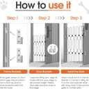 Metal Retractable Dog Gate for Front Door, Adjustable Pet Barrier for Doorways, Easy to Open Door Blocker for Dogs and Cats, Space Saving Design for Apartments RVs Indoor Outdoor