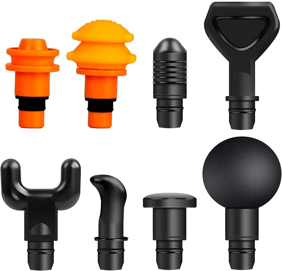 Massage Heads for Hypervolt Go, Replaceable Massager Attachment 8 Different Muscle Massager Heads Deep Tissue Percussion Plug and Play Salon Tools Home Pain Relief New Upgrade Massage Head