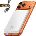 Portable Charger for Magsafe Power Bank - 10000mAh Magnetic Phone Charger, USB C 20W PD Fast Charging, Slim Wireless Battery Pack for iPhone 17/16/15/14/13/12 Series, for Travel Cruise Essentials (White)