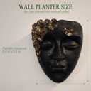 Face Shape Wall Planter Elegant Black Resin Wall-Mounted Head Pot with Drainage Hole Unique Small Vase Holder for Flower,Succulents, Hanging Plants for Plant Lovers