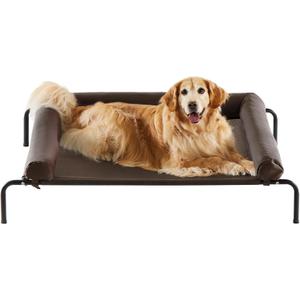 RRPETHOME Large Elevated Cooling Cot, Portable Outdoor Raised Dog Bed | Elevated cooling cot with U-shaped bolster for spine,breathable mesh,portable outdoor bed for large dogs,skid-resistant feet. 54.0"L x 34.0"W x 8.0"Th