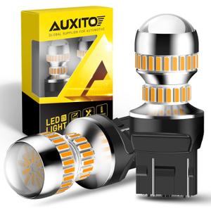 AUXITO LED Turn Signal Lights Tail Lights 7443 7440 T20 7440A Led Bulbs Amber Yellow Bright 7441 7444 7444NA W21W LED Replacement Lights for Front Rear Turn Signal Marker Blinker Lights(Pack of 2)