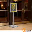Adjustable Sign Stand for Display, with Upgraded Iron Base, Pedestal Floor Signage Stand Holder for Outdoor or Indoor Advertising (8.5 x 11, Silver)