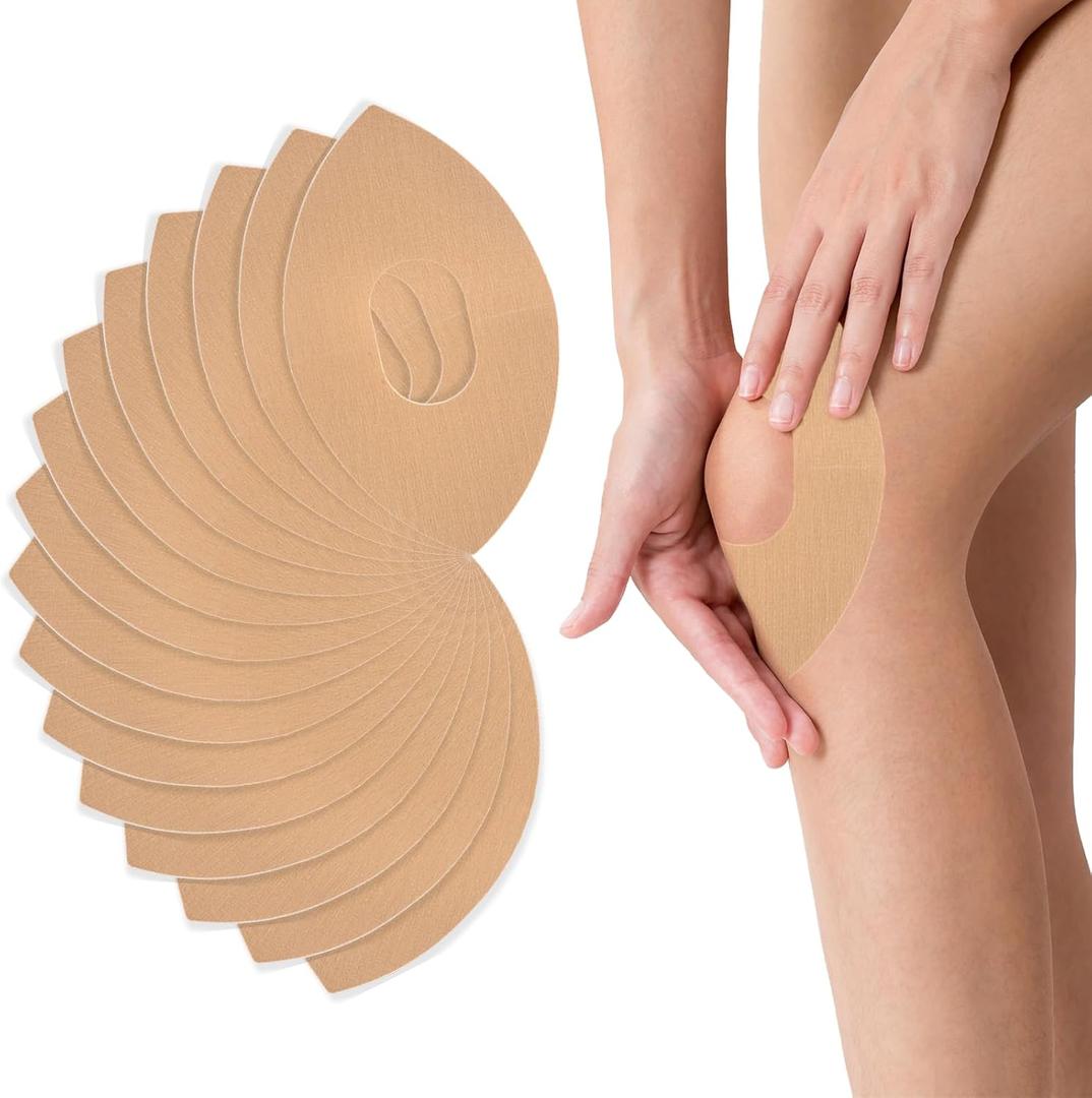 15Pcs Kinesiology Tape for Knees, Complexion Muscle Athletic Sports Kinetic Knee Tape Wraps for Pain Relief Support, Precut Kinesiology Tape for Knees Waterproof Athletic Patches for Exercise