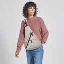 KL928 Canvas Sling Bag - Small Crossbody Backpack Shoulder Casual Daypack Rucksack for Men Women(Large Version,Leaden)