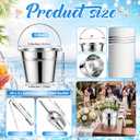 Zopeal 38 Pcs Galvanized Beer Buckets with Scoops Tongs, Retro (EXP 03/10/27)