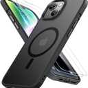 Miracase Magnetic Series for iPhone 14 Case [Compatible with MagSafe] [with 2X Screen Protectors] Military-Grade Protection, Anti-Fingerprint, Slim Design Phone Case for iPhone 14, Graphite Black (iPhone 14 6.1")