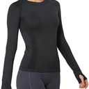 MathCat Workout Shirts for Women Long Sleeve, Workout Tops for Women, Quick Dry Gym Athletic Tops，Seamless Yoga Shirts, XS