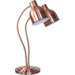 Dual Bulb Food Heat Lamp Restaurant Food Warmer Light Portable Heating Lamps (Dual Head(Copper))