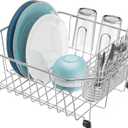 GSlife Small in Sink Dish Drying Rack - Stainless Steel Compact Dish Drainer for RV Kitchen Apartment Sink, Rust Resistant Inside Sink Rack, 12 Person Households, 11.6" W x 13.4" L