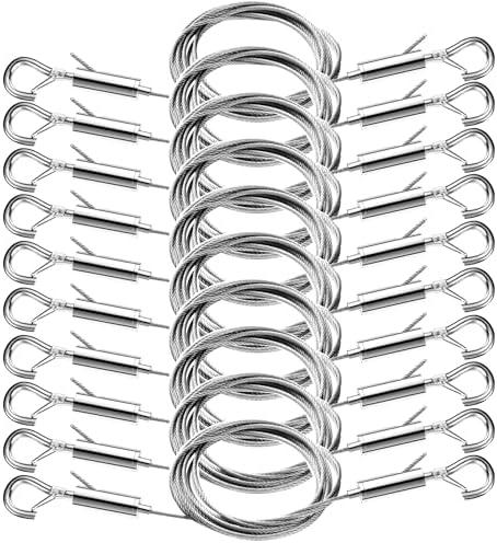 10PCS Versatile Picture Hanging Kit,Heavy Duty 304 Stainless Steel Wire (39") with Secure Hooks,Perfect for Pictures Frames,Mirrors,Signage,Curtains,Wall Art and More,Safe Load Bearing 66LB