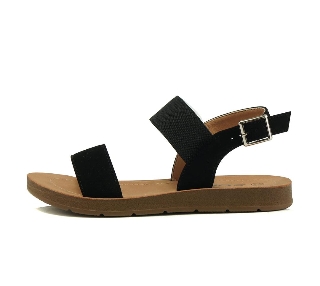 Soda BASHFUL-2 KIDS/CHILDREN/GIRLS Casual Open Toe Single Band with Elastic Ankle Strap Buckle Fashion Slide Flat Sandal, Size 3