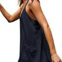 Lianlive Women Athletic Mini Dresses Built-in Shorts Set Summer Sleeveless Sundress Hot Shot Mini Dress (Black, XXL)