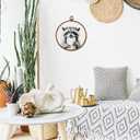 BCUANGD Bathroom Raccoon Round Wall Art Decor - Funny Raccoon Wall Art Canvas Frame Artwork Prints, Pet Animals in Bathtub Round Wall Hanging Decorations for Home Bathroom, 10"x10"