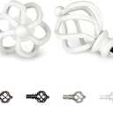 KAMANINA Double Curtain Rods for Windows 72 to 144 Inches Ivory White