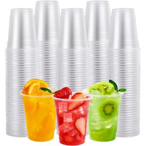 FOCUSLINE 300pack 12 oz Clear Plastic Cups Disposable, Plastic Clear Cups Disposable, DrinkIng Cup for Water, Juice, Soda, Ice Coffee