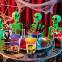 AFZMON 24 Halloween Party Favors Goodie Cups, 16OZ Plastic Halloween Cups With Lids and Plugs for Party Decorations Supplies