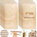 Juexica 12 Pcs 6 mm Birch Plywood 12 x 24 Inch Craft Wood Unfinished Plywood Sheets for DIY Projects Wood Engraving Burning Drawing Painting Laser Projects
