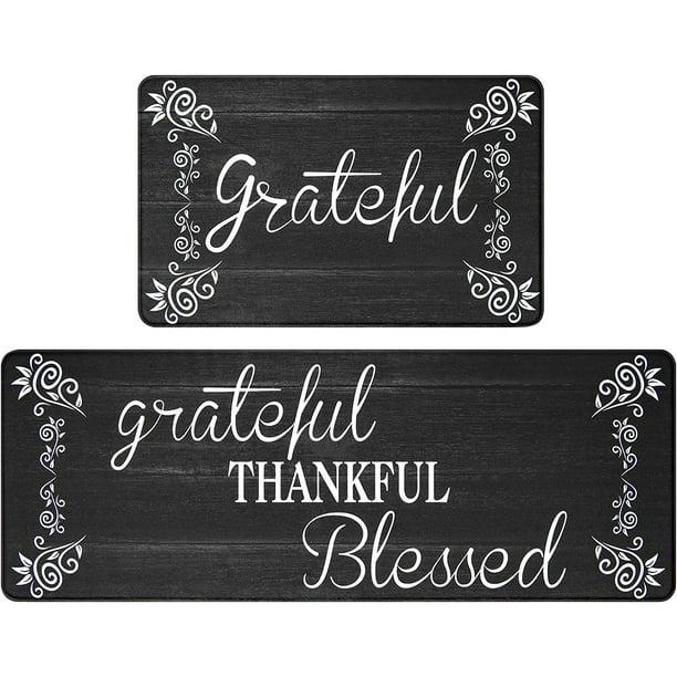 Anti Fatigue Kitchen Mats for Floor 2 Piece Set Non Slip Farmhouse Kitchen Rug Set Waterproof Cushioned Kitchen Rugs and Mats Comfort Standing Desk Mat for Office,Home,Laundry Room, Size:17"x48"+17"x28"
