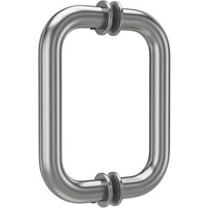 6" Shower Door Handle, Back to Back Tubular Handle Compatible with 1/4" to 1/2" Thickness Glass for Shower Doors, Stainless Steel 304 Shower Doors Handles Replacement in Brushed Nickel