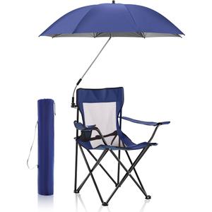 Yuntau 2 Pcs Portable Camping Beach Chair with Adjustable Umbrella and Backpack Foldable Sand Chairs with Mesh Back for Adult Lawn Outdoors Fishing Hiking Travel Picnic Supply
