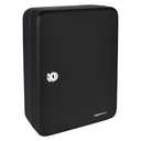 Amazon Basics Locking Steel Security Cabinet Key Lock Box with 48 Key Hooks, Key Storage, 2.8"D x 7"W x 9.8"H, Black