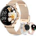 Smart Watches for Women (Answer/Make Calls),1.27" AMOLED Smartwatch with Heart Rate/Sleep Monitor,120+ Sport Modes Fitness Tracker with Bluetooth for iOS/Android Rose Gold