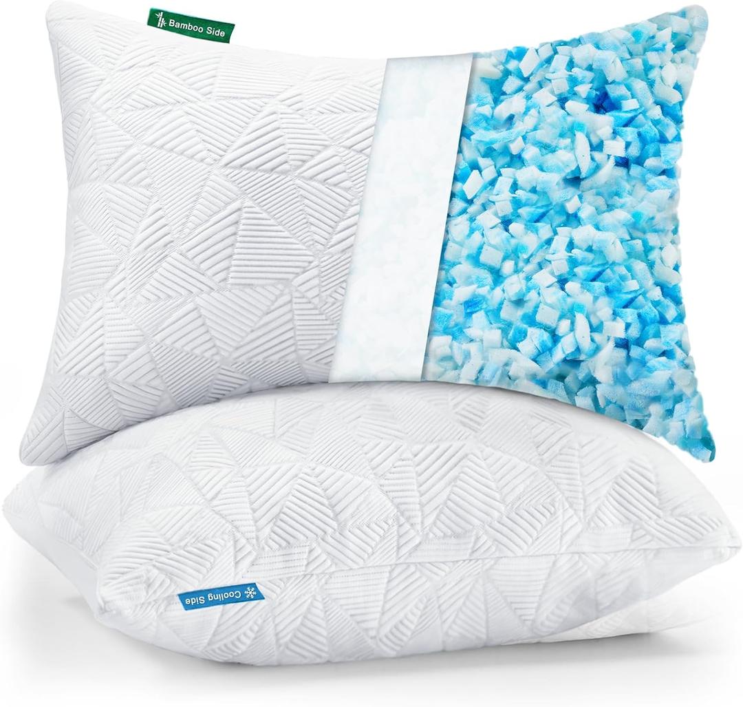 greenoak Cooling Pillow, Sherred Memory Foam Pillow, Standard Size Pillow